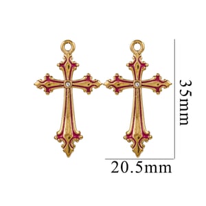 1 pair classic series retro cross  gold plated women pendants h5